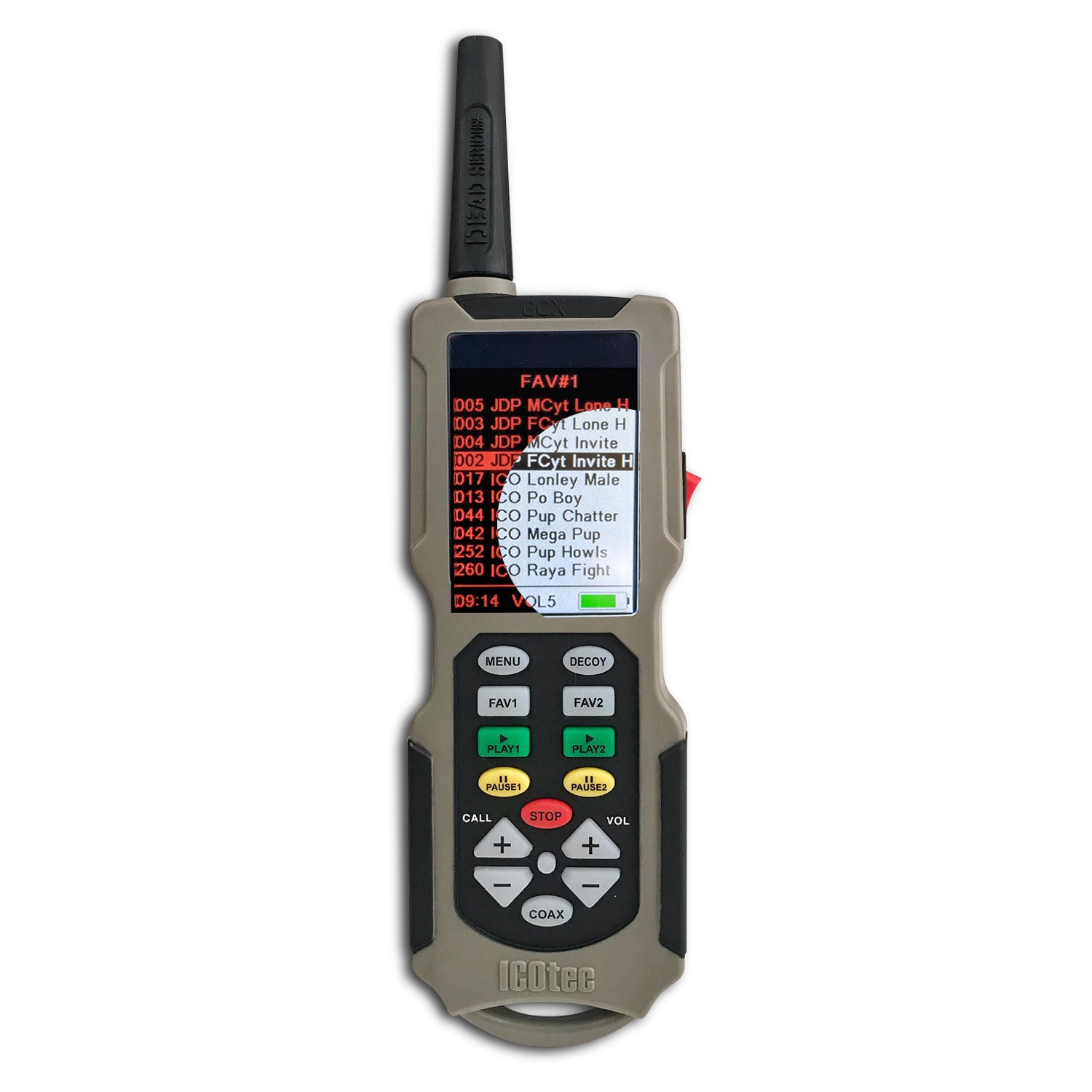 iCotec Outlaw remote control screen